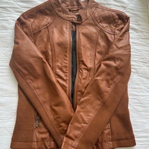 Leather biker jacket